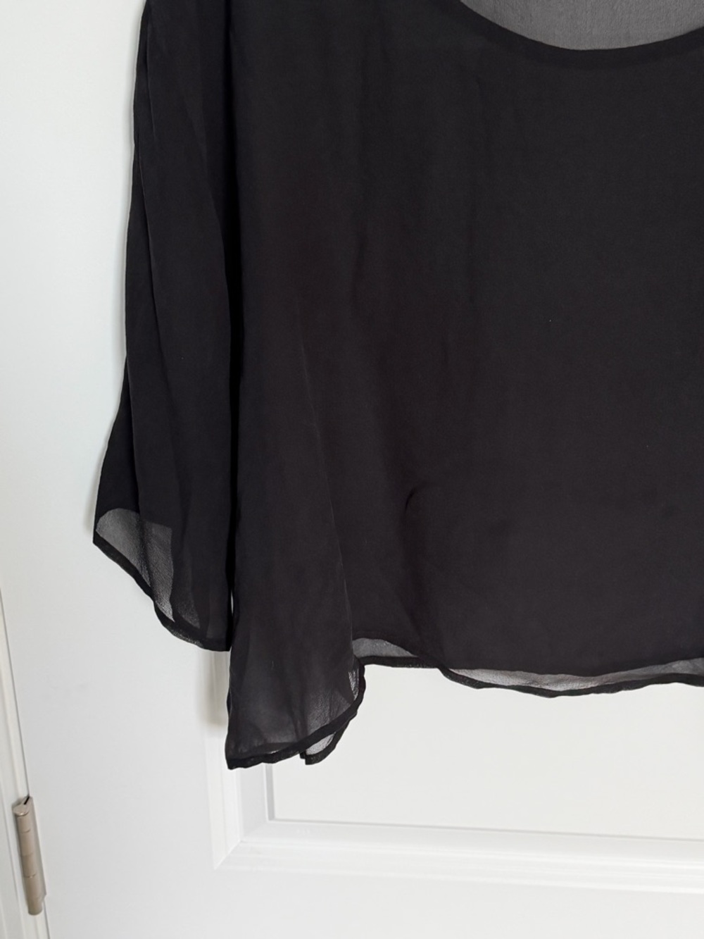 Eileen Fisher Black Sheer Crop Women's Top Size Small 54581 - Picture 11 of 15